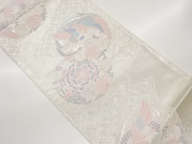 JAPANESE KIMONO / FUKURO OBI / WOVEN PHOENIX & CLASSICAL PATTERN 